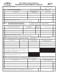 Document preview: Form NJ-1040NR Schedule NJ-BUS-1 Business Income Summary Schedule - New Jersey