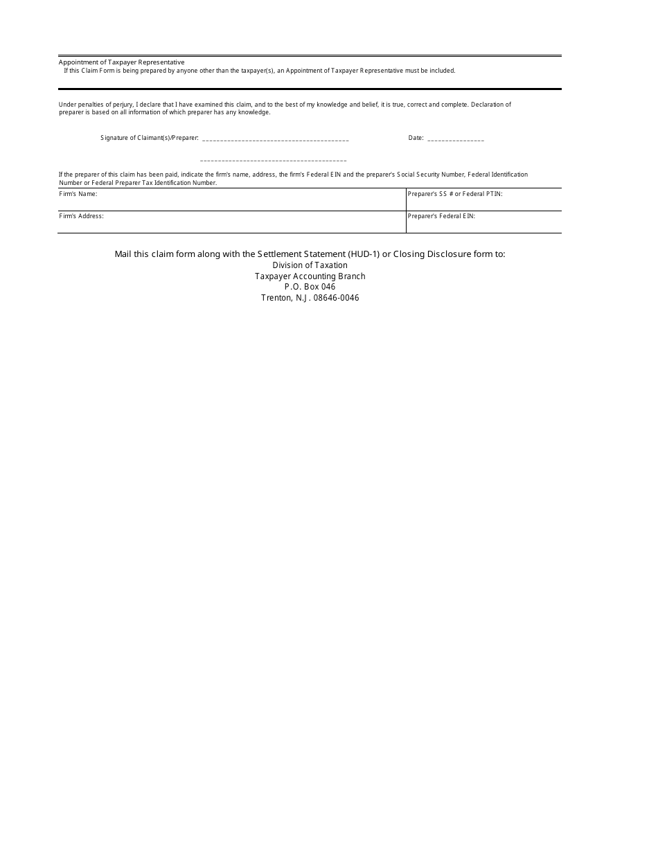Form A-3128 Claim for Refund of Estimated Gross Income Tax Payment Paid Under Provisions of 55, P.l. 2004 - New Jersey, Page 2