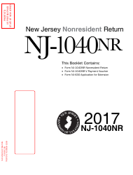 Document preview: Instructions for Form NJ-1040NR Nonresident Return - New Jersey