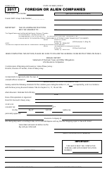 Form EXM Foreign or Alien Companies - New Jersey