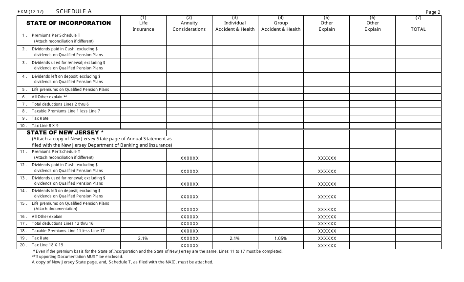 Form EXM Foreign or Alien Companies - New Jersey, Page 2
