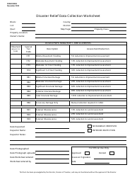 Document preview: Form DRWS Disaster Relief Data Collection Worksheet - New Jersey