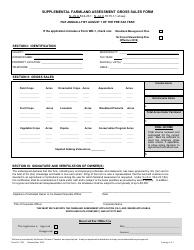 Form FA-1 GS Supplemental Farmland Assessment Gross Sales Form - New Jersey