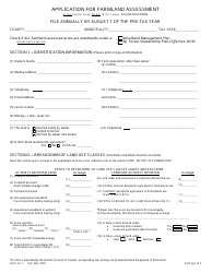 Form FA-1 &quot;Application for Farmland Assessment&quot; - New Jersey