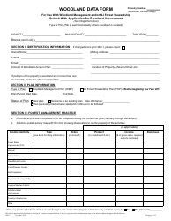 Form WD-1 &quot;Woodland Data Form&quot; - New Jersey