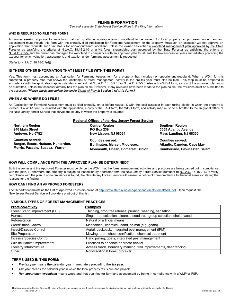 Form WD-1 Woodland Data Form - New Jersey, Page 3