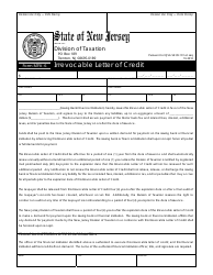 Form MFA-6 &quot;Irrevocable Letter of Credit&quot; - New Jersey