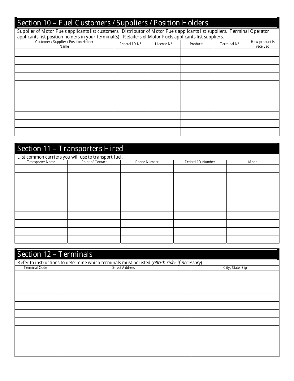 Form MFA-1 Combined Motor Fuels License Application - New Jersey, Page 7