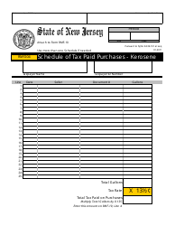 Document preview: Form RMF204 Schedule of Tax Paid Purchases - Kerosene - New Jersey