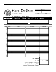 Document preview: Form RMF309 Schedule of Tax Paid Lpg Purchases - New Jersey
