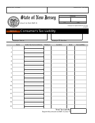 Document preview: Form RMF516 Consumer's Tax Liability - New Jersey