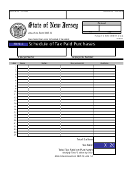 Document preview: Form RMF414 Schedule of Tax Paid Purchases - New Jersey