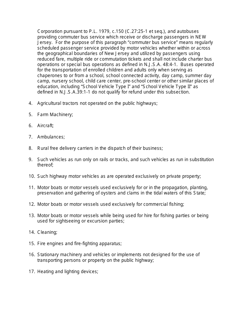 Instructions for Motor Fuel Refund - New Jersey, Page 6