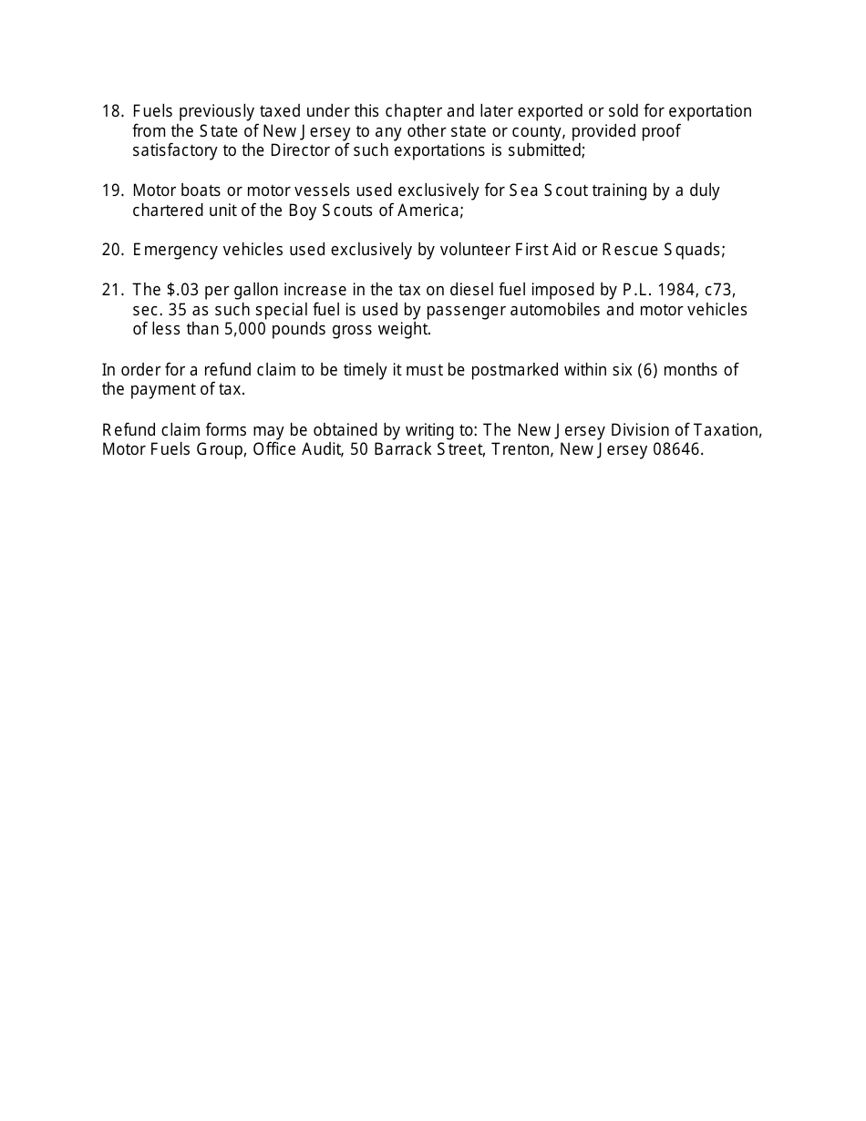 Instructions for Aircraft Refund - New Jersey, Page 8