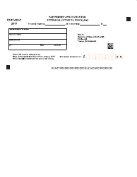 Form PART-200-T Extension of Time to File Nj-1065 - New Jersey