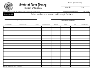 Document preview: Form PPT-10 Schedule 3B Sales to Governmental or Exempt Entities - New Jersey