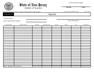 Document preview: Form PPT-10 Schedule 3C Exports - New Jersey