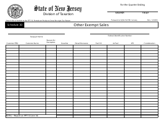 Document preview: Form PPT-10 Schedule 3D Other Exempt Sales - New Jersey