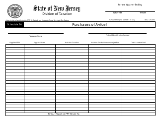 Document preview: Form PPT-10 Schedule 7A Purchases of Avfuel - New Jersey
