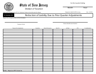 Document preview: Form PPT-10 Schedule 9A Reduction of Liability Due to Prior Quarter Adjustments - New Jersey