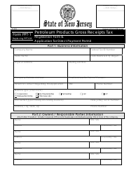 Form PPT-1 &quot;Petroleum Products Gross Receipts Tax&quot; - New Jersey