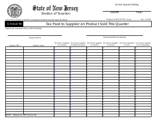 Document preview: Form PPT-10 Schedule 9B Tax Paid to Supplier on Product Sold This Quarter - New Jersey