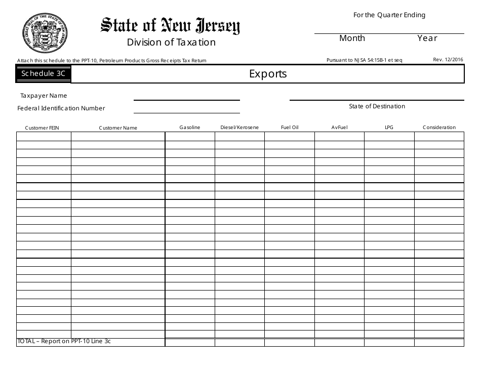 Form PPT-10 Petroleum Products Gross Receipts Tax Return - New Jersey, Page 6