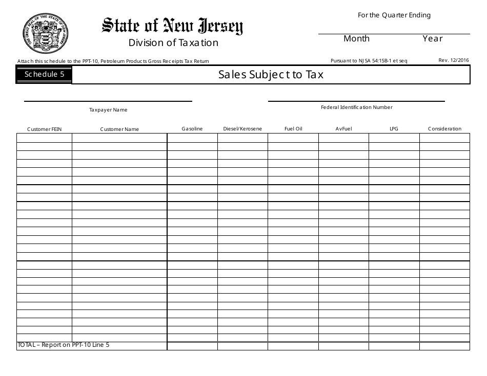 Form PPT-10 Petroleum Products Gross Receipts Tax Return - New Jersey, Page 8