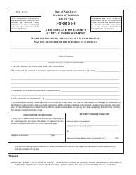 Form ST-8 Certificate of Exempt - Capital Improvement - New Jersey