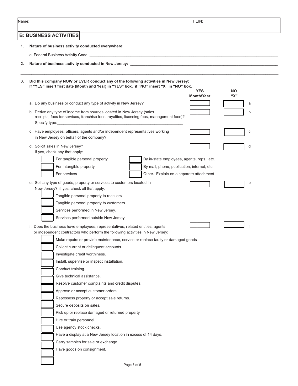 Nexus Questionnaire - New Jersey, Page 3