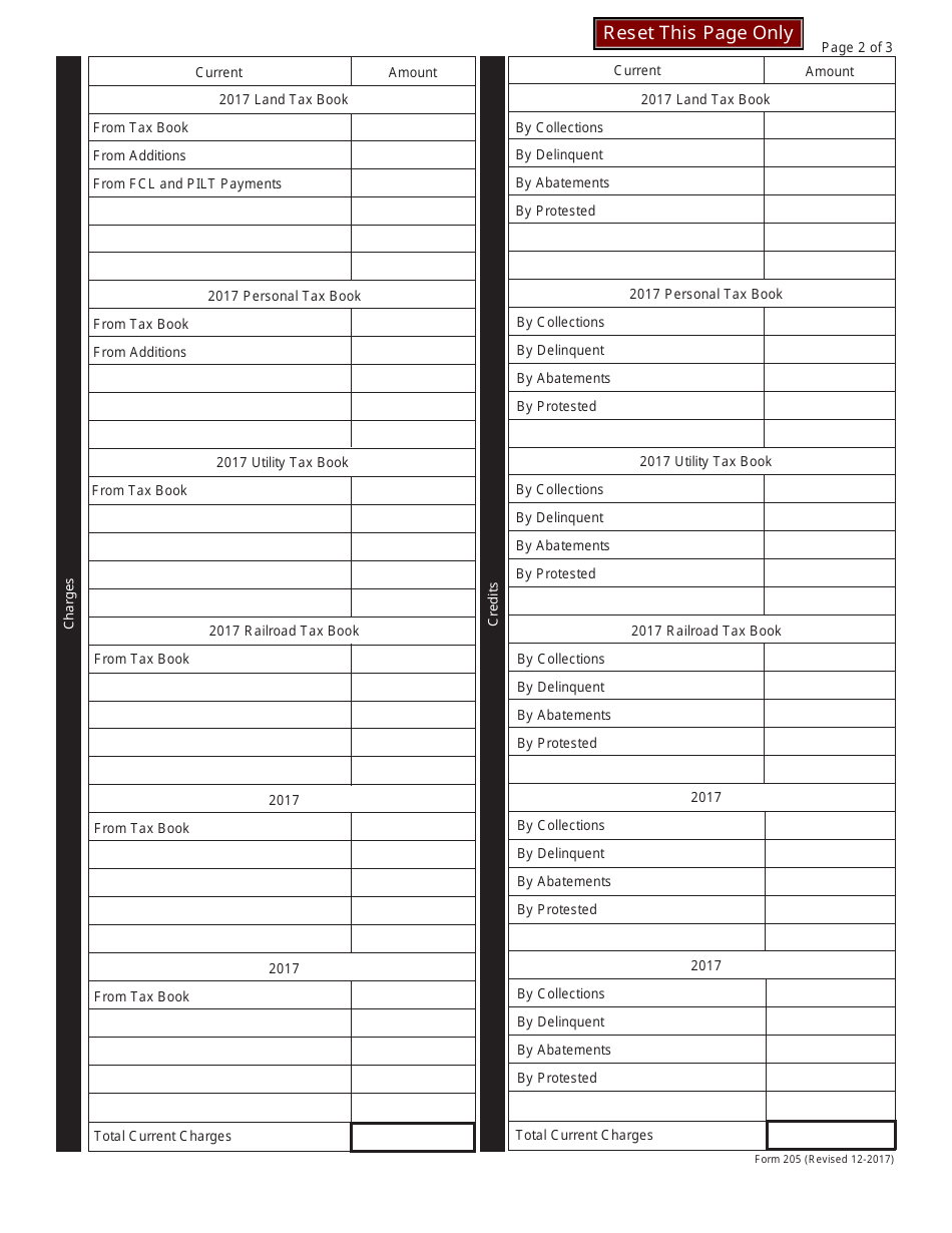 Form 205 Collectors Annual Settlement - Missouri, Page 2