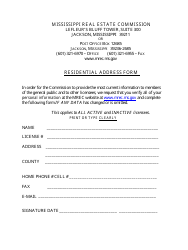 Residential Address Form - Mississippi, Page 2
