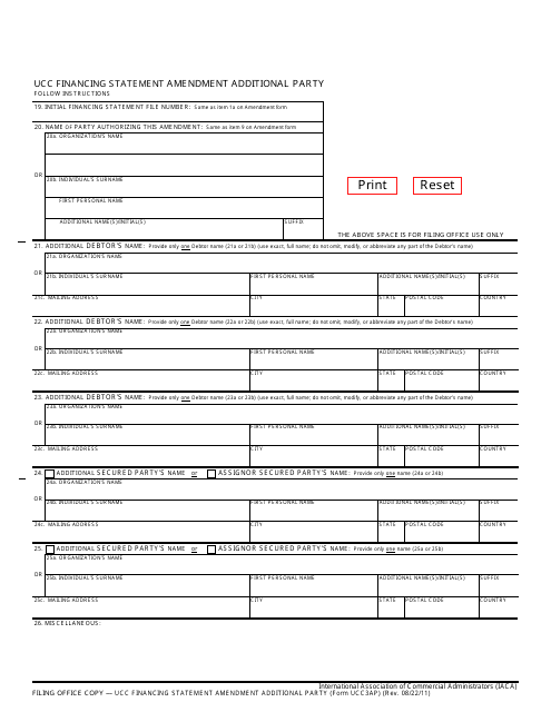 Form UCC3AP  Printable Pdf
