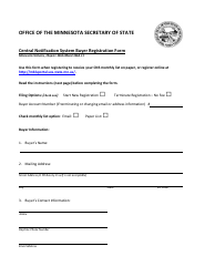 Central Notification System Buyer Registration Form - Minnesota