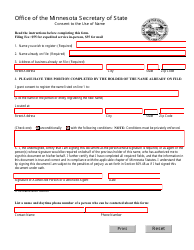 Document preview: Consent to the Use of Name Form - Minnesota