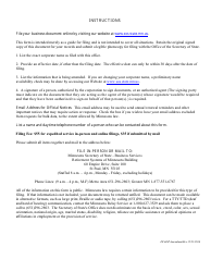 Minnesota Business &amp; Nonprofit Corporations -amendment to Articles of Incorporation Form - Minnesota, Page 2