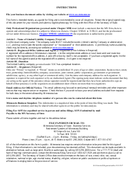 Minnesota Limited Liability Company Articles of Organization Form - Minnesota, Page 3
