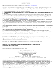 Minnesota Limited Liability Company Amendment to Articles of Organization Form - Minnesota, Page 3