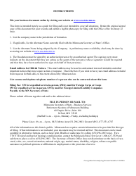 Foreign Corporation, Cooperative &amp; Limited Liability Company Resolution to Adopt an Alternate Name - Minnesota, Page 2