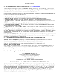 Limited Liability Partnership Annual Renewal Form - Minnesota, Page 4