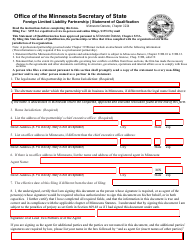 Document preview: Foreign Limited Liability Partnership Statement of Qualification Form - Minnesota