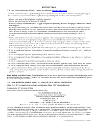 Amendment to Certificate of Limited Partnership Form - Minnesota, Page 3