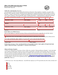 Minnesota Cooperative Articles of Incorporation Form - Minnesota, Page 2