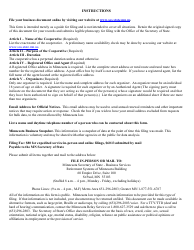 Minnesota Cooperative Articles of Organization Form - Minnesota, Page 4