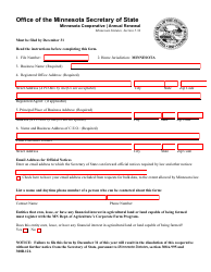 Minnesota Cooperative Annual Renewal Form - Minnesota