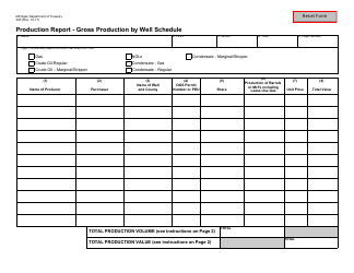 Form 383 &quot;Production Report - Gross Production by Well Schedule&quot; - Michigan