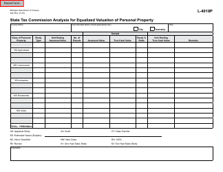 Form 602 &quot;State Tax Commission Analysis for Equalized Valuation of Personal Property&quot; - Michigan