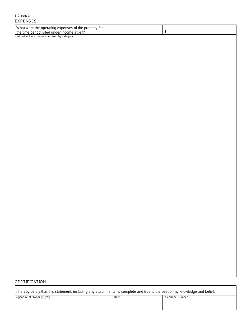 Form 617 Commercial Real Property Statement - Michigan, Page 3