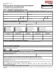 Form 628 &quot;Notice by Owner of Property Incorrectly Reported or Omitted From Assessment Roll&quot; - Michigan