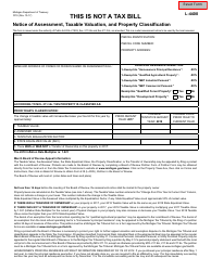 Document preview: Form 1019 Notice of Assessment, Taxable Valuation, and Property Classification - Michigan